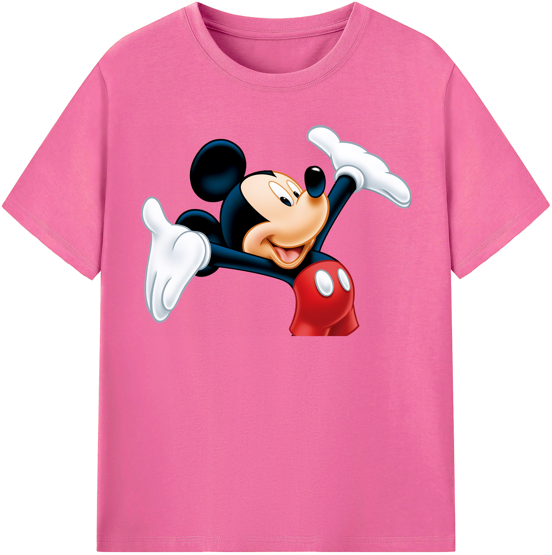 （画像用） ミッキーマウス Mickey Mouse レディースカジュアルプリントTシャツ（綿100％）